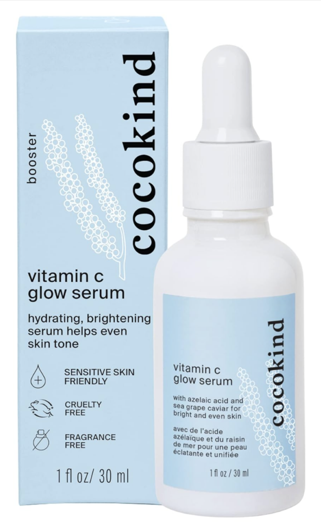 Cocokind Vitamin C Glow Serum with Azelaic Acid and Sea Grape Caviar for Bright and Even Skin
