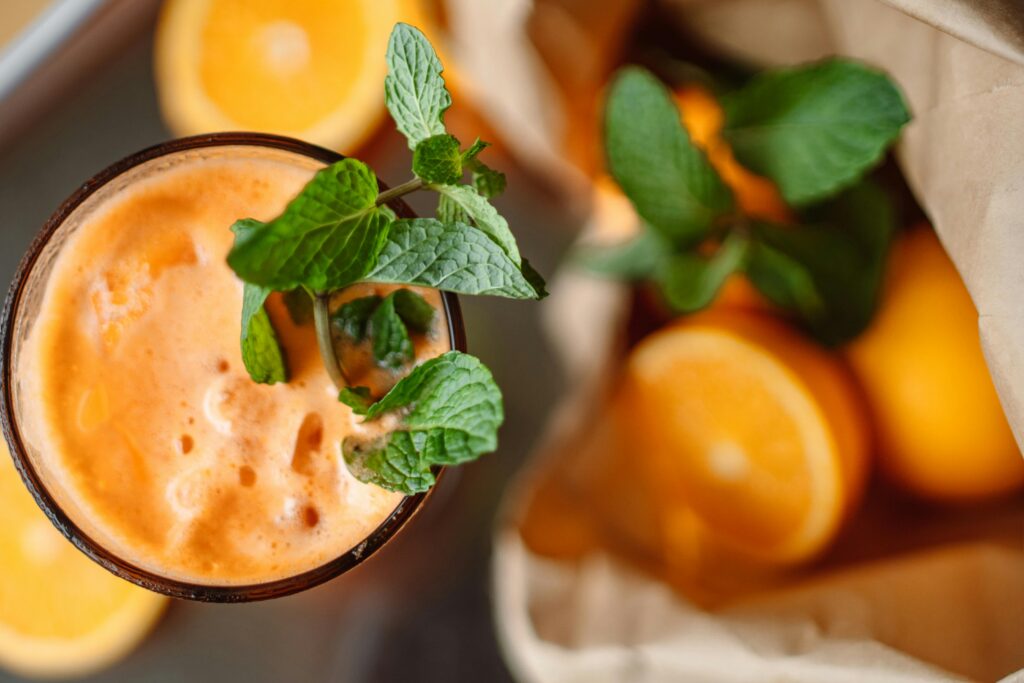 Orange smoothie drink to help boost your immune system 